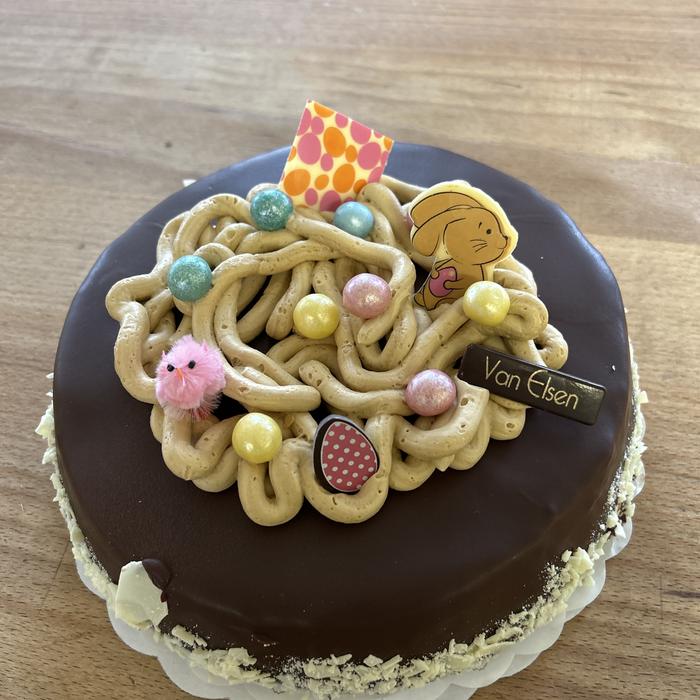 Paasbiscuit ganache met vanille crème au beurre